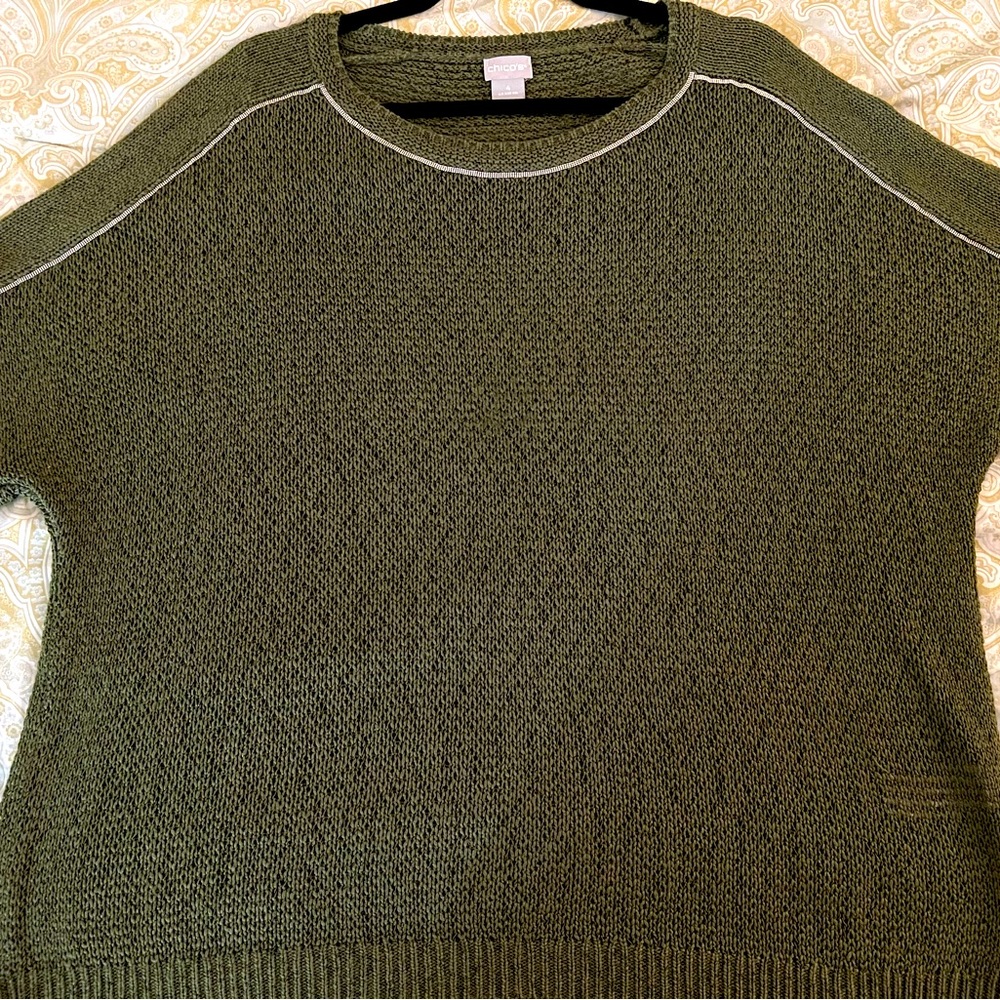 Chicos Size 4 (US 20/XXL) Open Weave Sweater